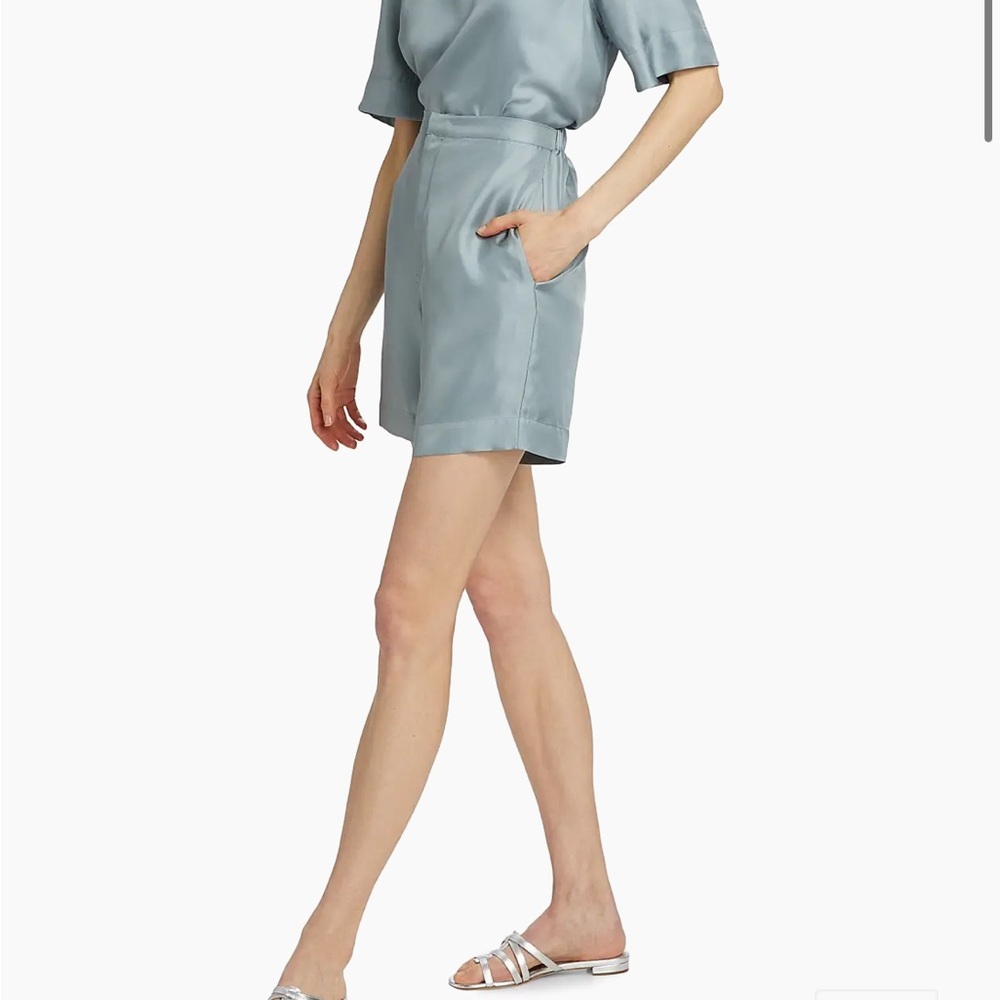 Loulou de Saison Silk Straight-Leg Shorts NWT